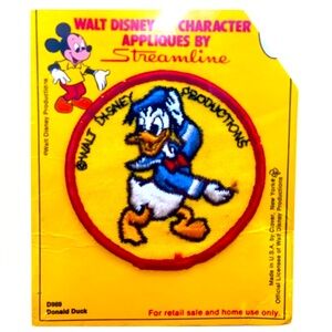 Vintage 1970’s Walt Disney Donald Duck Character Patch.  New in Package.